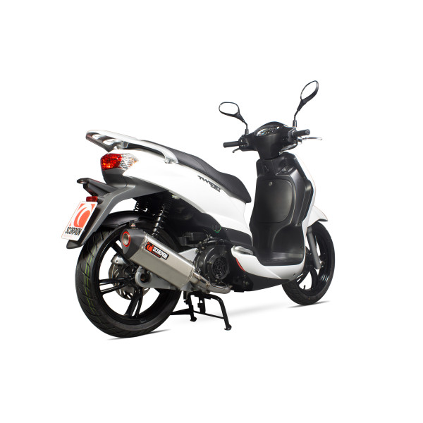 Scorpion Exhaust Peugeot Tweet 125 2010 - 2017 Serket Parallel Full System Brushed Stainless Steel Sleeve